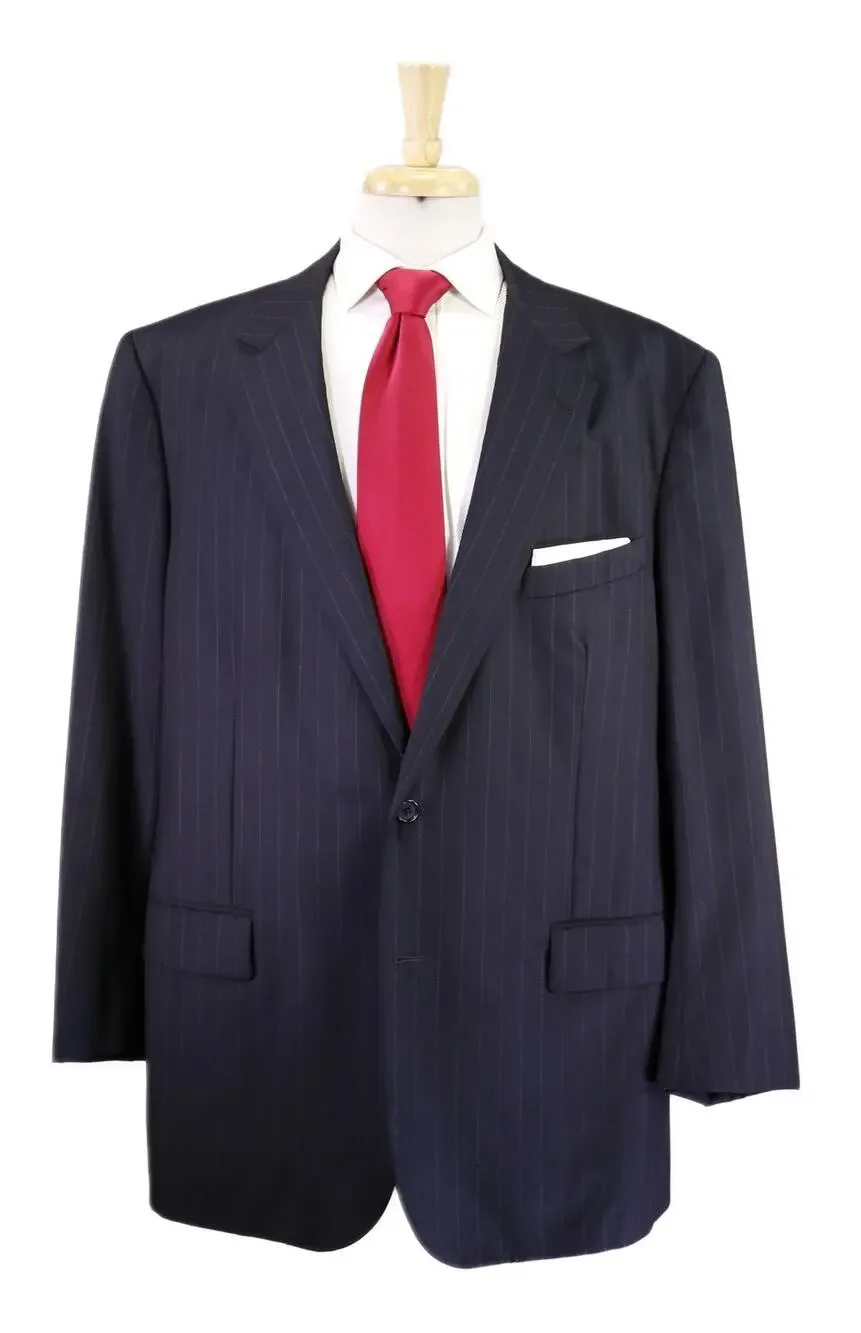 Brooks Brothers Golden Fleece Navy Pinstripe Suit Jacket Blazer Loro Piana 46L